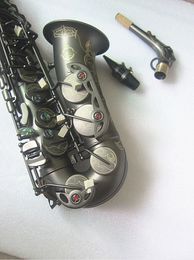 Professional Musical Instruments Brass Sax SUZUKI Alto Saxophone E Flat Matte Black Abalone buckle Mouthpiece and case
