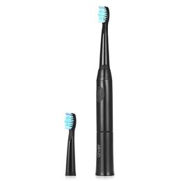 SEAGO E2 Sonic Electric Toothbrush Battery Power Charging Waterproof Anti-skid Handle with 2 Replacement Toothbrush Heads - Black