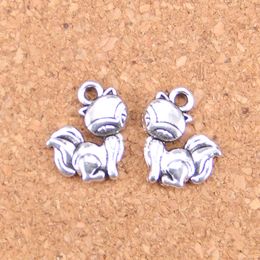 120pcs Antique Silver Plated Bronze Plated fox Charms Pendant DIY Necklace Bracelet Bangle Findings 15*14mm