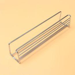 Hooks & Rails 2pcs Stainless Steel Wall-mounted Spice Holder Kitchen Storage Rack Condiment Shelf (Silver)