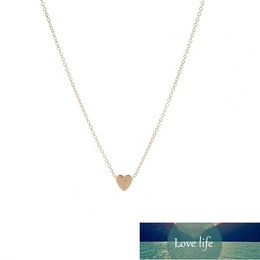 Women Tiny Heart Shape Pendant Choker Necklace Gold Silver Color Simple Style Statement Chain Necklace Jewelry Party Gift