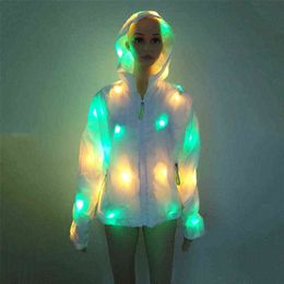 Led The Same Luminous Clothes Bar Couples Coat Reflective Fluorescent Nightclub Halloween Costumes 211213