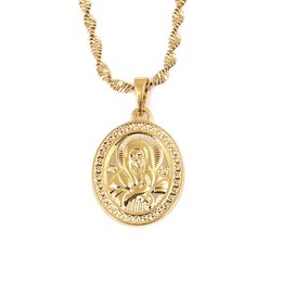 Virgin Mary Necklace Women Trendy Godness Our Lady Jewellery Catholic Bible Pendant Necklaces