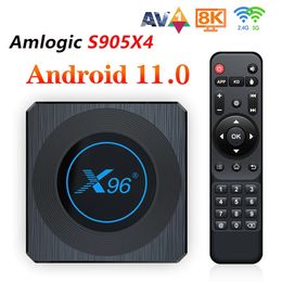 X4 X96 Amlogic S905X4 Android 11.0 TV Box 4GB+64GB Wifi Smart RGB Light Media Player 8K Set Top Boxes S905 es