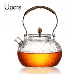 UPORS Heat Resistant Glass Teapot Filter Chinese kung fu Set Puer Kettle Coffee Maker Office Pot 210813