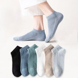 Men's Socks 1 Pair Spring And Summer Low Cut Short Tube Thin Section Sweat-absorbent Deodorant Cotton With Mesh Breathable