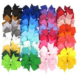 8cm 40 Colours Baby Girl Grosgrain Ribbon Bows Hair Clip Children Kids Women Barrettes Headwear Hair Accessories