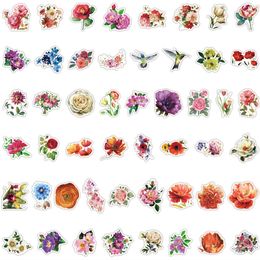 Fedex Shipping Wholesale 50pcs/pack Flowers Stickers Car Luggage Helmet Laptop Skateboard Decal Kids Toys