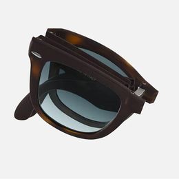 Gafas de sol plegables para hombre Moda Vintage Gafas de sol para mujer Pumk EyeGlasses UV Protección de vidrio Lentes de vidrio Eyewear con estuche de cuero de alta calidad para hombre mujer