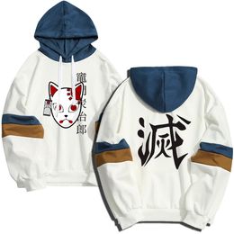 Felpa con cappuccio moda calda Anime Demon Slayer Kisatsutai Kamado Tanjiro Costume Maschera Stampa Felpe Felpa con cappuccio Harajuku Sudadera Hombre