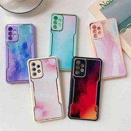 Shockproof Armour Watercolour Marble Phone Cases For Xiaomi Redmi Note 10 Pro 9 Pro Mi POCO X3 NFC Soft Silicone Back Cover Coque