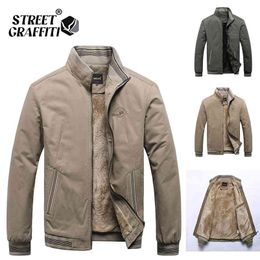 Autumn Men Jackets 100% Cotton Chaqueta Casual Solid Fashion Vintage Warm Vestes Coats High Quality M-5XL Winter Jacket Men 210923