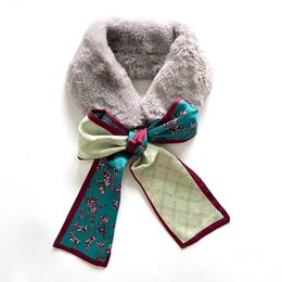 2020 Winter Sold Colour Green Pink Thick Faux Fur Scarf Women Neck Collar Pashmina Scarfs for Ladies Neckerchief Luxury H0923