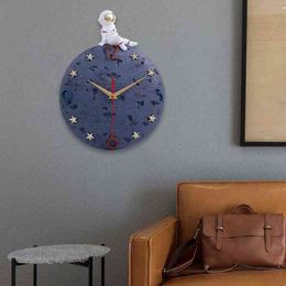 Modern Astronaut Wall Clock Non Ticking Silent Decor Wall Art Spaceman Clock for Office Home Office Bedroom School Kids Room H1230