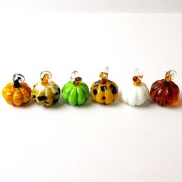 Hanging Different Styles Miniature Glass Pumpkin Craft Ornaments For Halloween Party Home Garden Decor Cute Pendant Accessories