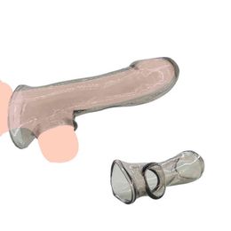 NXY Cockrings Dildo Enlargement Penis Sleeve Sex Toys for Men Shop Cocks Extender Reusable Silicon Condom g Spot Massager 0215