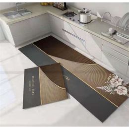 Kitchen Mat Home Entrance Doormat Luxury Style Hallway Bedroom Living Room Decora Floor Carpet Balcony Bathroom Anti-Slip Rugs 220301