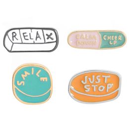 2022 new Just Stop Enamel Lapel Pins Jewellery Cartoon Student Backpack cowboy Accessory Button Broach Girl Pin Badge