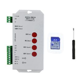 T1000S SD Card led Pixels Controller DC5-24V for WS2801 WS2811 WS2812B LPD6803 2048 LED control