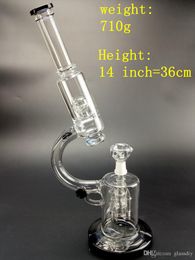 Hot Microscope Glass Bong Oil Rigs Bongs Smoking Hookahs Dual Chamber 4 Rocket UFO Percolator Dab Rig Water Pipes