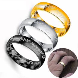 Classic Magic Letter Ring Gold Silver Colour Titanium Stainless Steel Couple Rings for Men Women Charm Jewellery Engagement Party Gifts