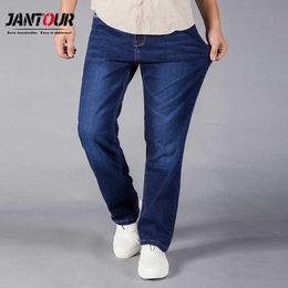 Brand Jeans Men High Quality Straight Loose Stretch Denim Pants Mens Trousers Blue Business Cowboys Man Jeans Big size 40 42 44 210622