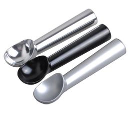 50pcs 18cm Aluminium Alloy Ice Cream Scoop Spoon Spoons Tools Black Silver Colours Dipper Handle Nonstick Anti Freeze Non Stick SN2728