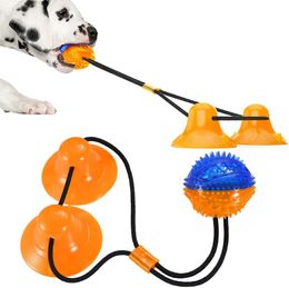 cat silicon UK - Cat Toys Aggressive Chewers Bite Resistant For Large Dogs Silicon Suction Cup Tug Dog Toy Push Ball Tooth Cleaning Toothbrush