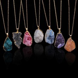Irregular Natural Stone pendant necklace Crystal Quartz pendants for women diy fashion Jewellery statement Jewellery