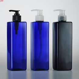 (12pcs)500ML dispenser pump PET bottle empty black plastic cosmetic container with lotion for shampoo bottlegood qty