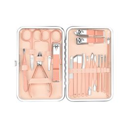 Nail Clipper Kit Case 10/18pcs With a Holder Box Nails Care Sets Pedicure Scissor Tweezer Ear pick Utility Manicure Set Tools