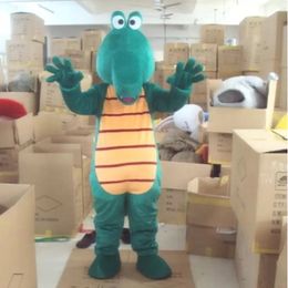 Halloween Green Crocodile Mascot Costume Top Quality Cartoon alligator Anime theme character Adult Size Christmas Carnival Birthday Party Fancy Dres