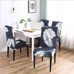 Printed Chair Covers Spandex Elastic Chair Slipcover Modern Removable Kitchen Seat Case Dining Room Office Wedding Banquet Party Supplies BT1172