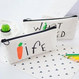Pencil Bags Korean Vegetarian Student Stationery Box Multi-function Zipper Inverted Trapezoid Storage Bag