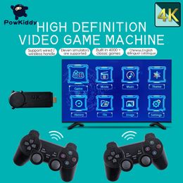 Powkiddy PK-08 TV Video Game Console 2.4G Double Wireless Controller Built in 10000 Games 4K Retro Game Console Support For PS1