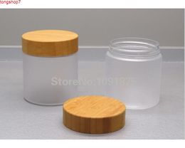 Free shipping 250g PET jars frosted matte with bamboo lids plastic jarshigh quatity