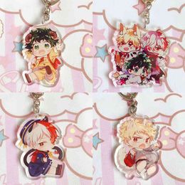 Keychains My hero Academy Boku no key ring, Japanese cartoon character, transparent acrylic pendant, fan gift