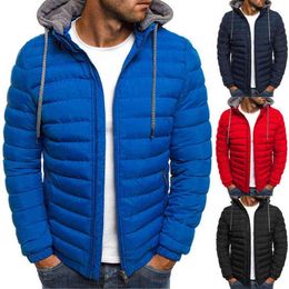 Inverno acolchoado jaqueta masculina e americana cor sólida encapuçado jaqueta acolchoado tendência de tamanho grande jaqueta acolchoada y1103