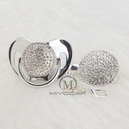 MIYOCAR BLING all silver gold bling pacifier and pacifier clip unique design baby SGS certificate safe and unique AS 210226