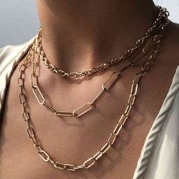 3Pcs Layered for Women Gothic Cuban Link Chain Sexy Twisted Hiphop Men Choker Neckalce Boys Street Wear Collar