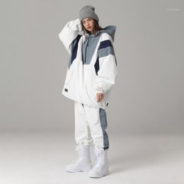 -Лыжные куртки лыжные лыжные костюмы мужские и женские капюшоны сноуборд куртка брюки зима открытый ветрозащитный водонепроницаемый снег мода спортивная одежда