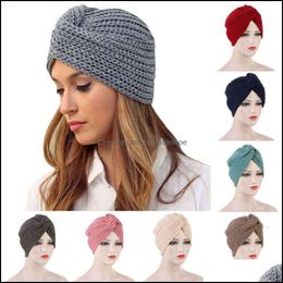 Beanie/Skl Hats, Scarves & Gloves Fashion Aessories Fashionable All Match Knitted Hats Temperament Ethnic Style Muslim Caps Women Winter War