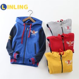 LINLING Kids Jacket Overcoat Unisex Children's Clothing Long Sleeve Coats Spring Autumn Boys Coats Baby Girl Winter Jacket 210306