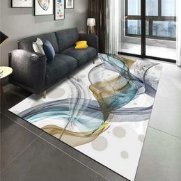 Nordic 3D Geometric Printed Carpet Living Room Sofa Floor Carpets Bathroom Non-slip Rug Bedroom Decoration Washable Large Rugs 210301