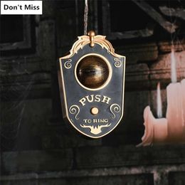 Halloween One-eyed Doorbell Decoration Ghost's Day Glowing Hanging Piece Whole Door Hanging Plastic Doorbell Eyeball 211109