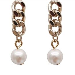 Stud Earrings for Women Simple Dangle Pearl Earring Gold Chain High Quality Jewellery