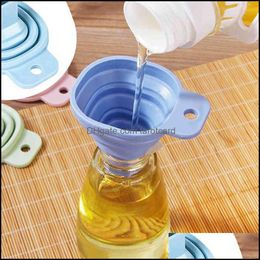 Colanders & Strainers Kitchen Tools Kitchen, Dining Bar Home Garden Liquid Dispensing Food-Grade Diy Tool Sile Funnel Household Gadget Foldi