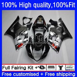 Injection Mould Fairings For SUZUKI GSXR1000 GSX-R1000 K3 2003-2004 Bodywork 25No.7 GSXR 1000 CC Grey black 1000CC 2003 2004 GSXR-1000 03 04 Motorcycle OEM Bodys