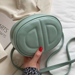 Crossbody Bag Women's Casual Luxury Leather Shoulder Bags Small Blue Sewing Thread Pattern Messenger Female Designer Handbags