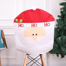 Party Supplies Christmas Chair Covers Santa Printed Chairs Slipcover Kitchen Seat Cover Home Decor